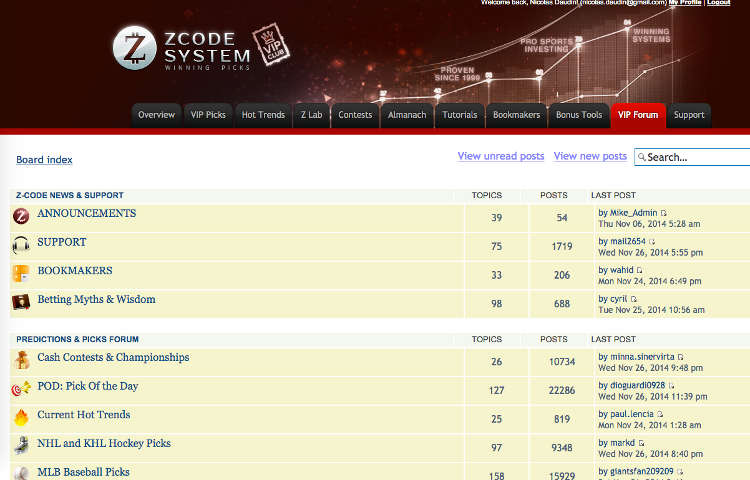 Capture d'écran du forum de ZCode