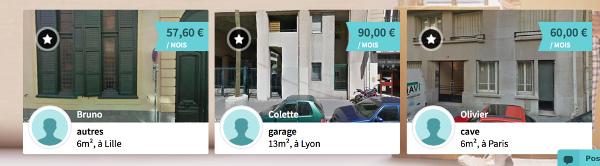 Des exemples de Garde meubles entre particuliers
