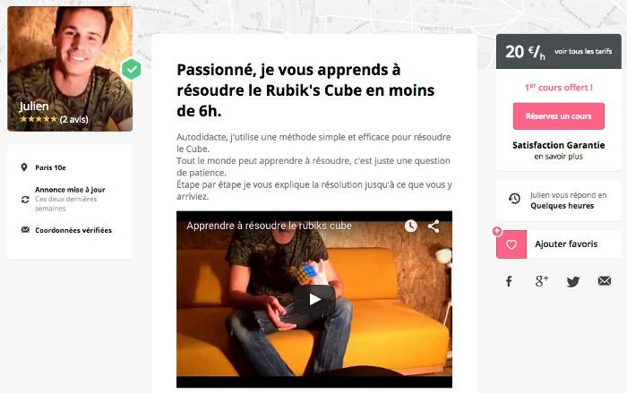 donner des cours particuliers de Rubik's Cube avec Super Prof