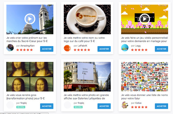 services en ligne avec 5euros