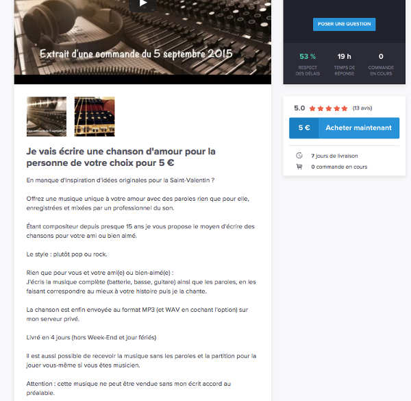 Proposer ses services en ligne avec 5euros