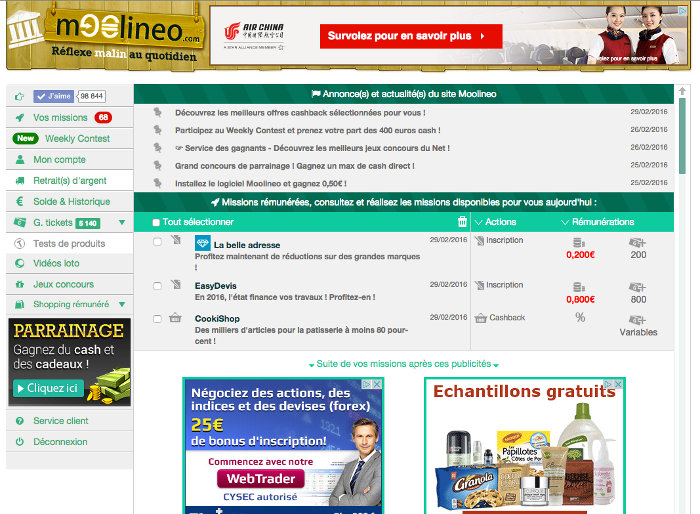 Gagner de l'argent avec Moolineo