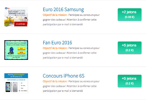 Participez à des concours sur clickit