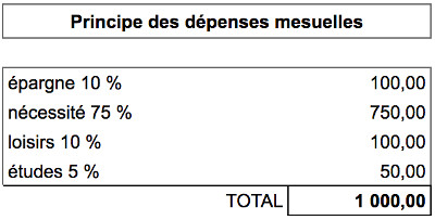 Faire ses comptes en répartissant ses dépenses mensuelles