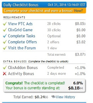 daily checklist clixsense