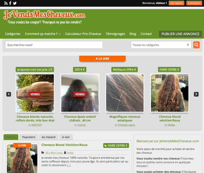 Un site où vendre ses cheveux